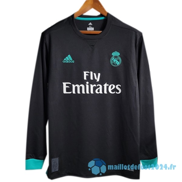 Nouveau Exterieur Manches Longues Real Madrid Retro 2017 2018 Noir