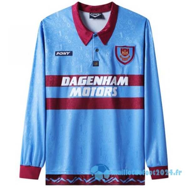 Nouveau Exterieur Manches Longues West Ham United Retro 1995 1997 Bleu