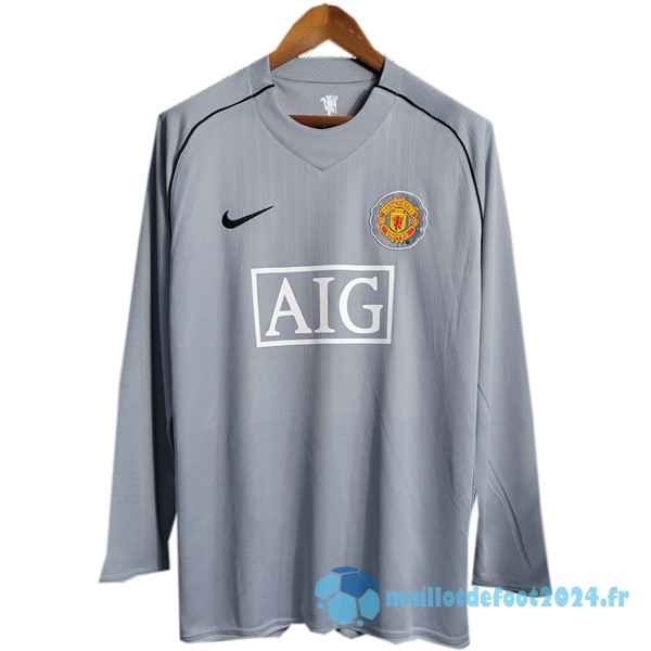 Nouveau Gardien Manches Longues Manchester United Retro 2007 2008 Gris