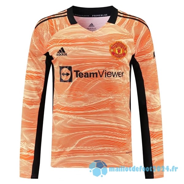 Nouveau Maillot Manches Longues Gardien Manchester United 2021 2022 Orange