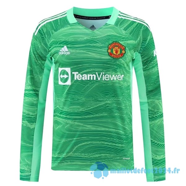 Nouveau Maillot Manches Longues Gardien Manchester United 2021 2022 Vert