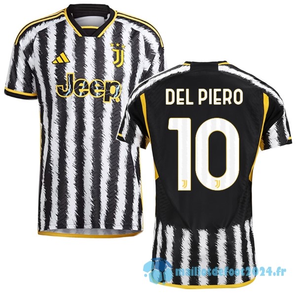 Nouveau NO.10 Del Piero Thailande Domicile Joueurs Maillot Juventus 2023 2024 Jaune Noir