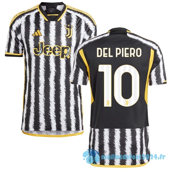 Nouveau NO.10 Del Piero Thailande Domicile Maillot Juventus 2023 2024 Jaune Noir