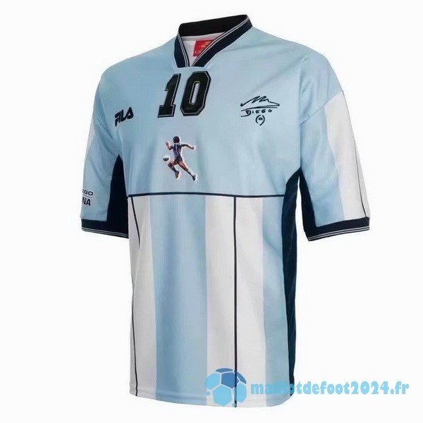 Nouveau NO.10 Maradona Domicile Maillot Argentine Retro 2001 Bleu