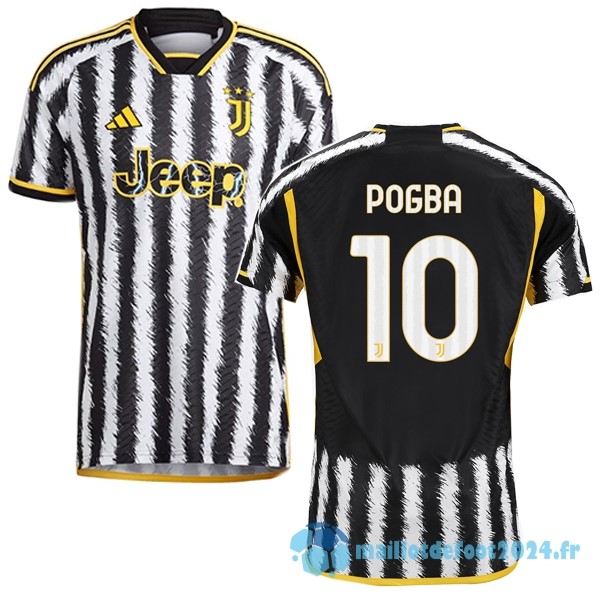 Nouveau NO.10 Pogba Thailande Domicile Joueurs Maillot Juventus 2023 2024 Jaune Noir