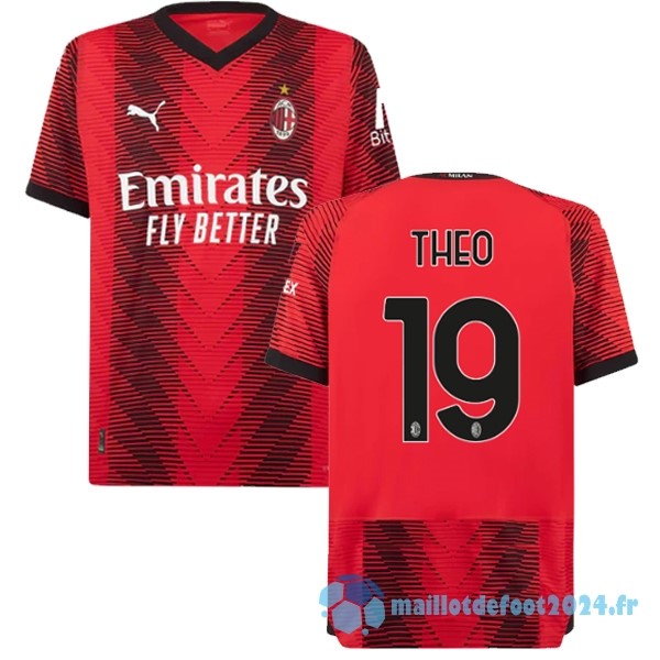 Nouveau NO.19 Theo Thailande Domicile Maillot AC Milan 2023 2024 Rouge