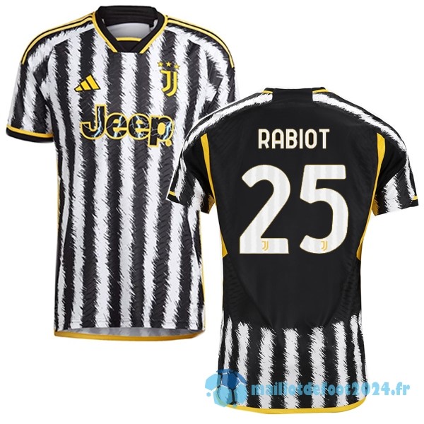 Nouveau NO.25 Rabiot Thailande Domicile Joueurs Maillot Juventus 2023 2024 Jaune Noir