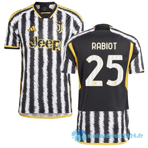 Nouveau NO.25 Rabiot Thailande Domicile Maillot Juventus 2023 2024 Jaune Noir