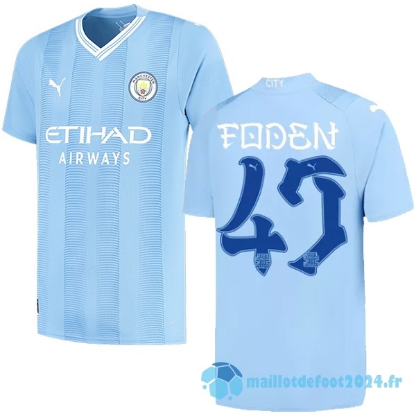 Nouveau NO.47 Foden Domicile Maillot Manchester City 2023 2024 Bleu