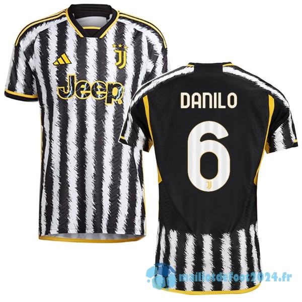 Nouveau NO.6 Danilo Thailande Domicile Joueurs Maillot Juventus 2023 2024 Jaune Noir