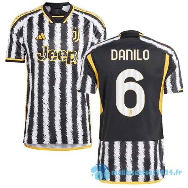 Nouveau NO.6 Danilo Thailande Domicile Maillot Juventus 2023 2024 Jaune Noir