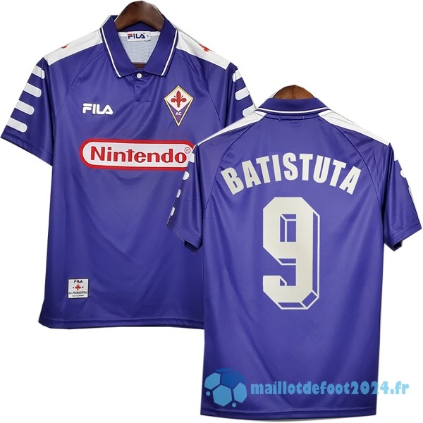 Nouveau NO.9 Batistuta Domicile Maillot Fiorentina Retro 1998 1999 Purpura