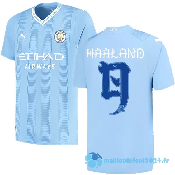 Nouveau NO.9 Haaland Domicile Maillot Manchester City 2023 2024 Bleu