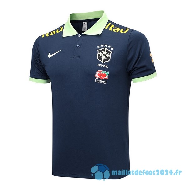 Nouveau Polo Brésil 2023 Bleu Marine I Vert