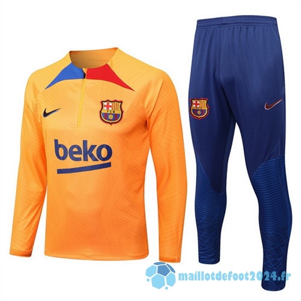 Nouveau Survêtements Enfant Barcelona 2022 2023 Orange I Bleu