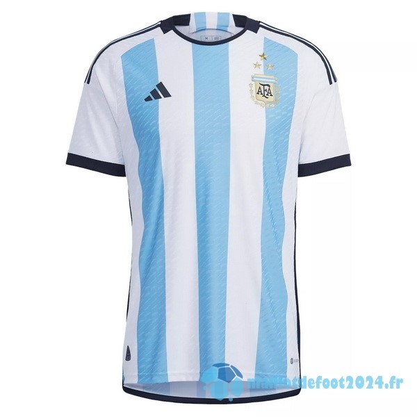 Nouveau Thailande Domicile Joueurs Maillot Argentine 3 Stars 2022 Bleu Blanc