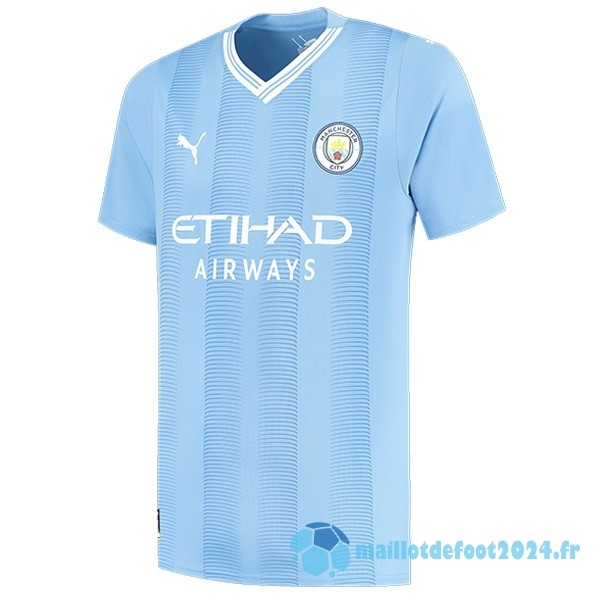 Nouveau Thailande Domicile Maillot Manchester City 2023 2024 Bleu