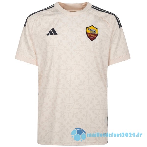 Nouveau Thailande Exterieur Maillot As Roma 2023 2024 Blanc Rose