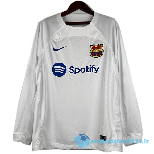 Nouveau Thailande Exterieur Maillot Manches Longues Barcelona 2023 2024 Blanc