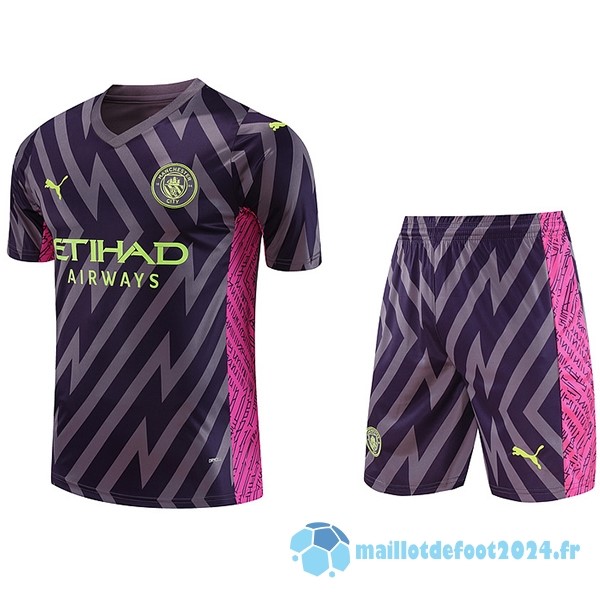 Nouveau Thailande Gardien Conjunto De Homme Manchester City 2023 2024 Purpura