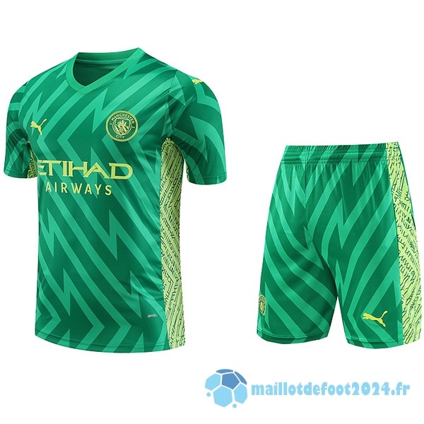 Nouveau Thailande Gardien Conjunto De Homme Manchester City 2023 2024 Vert