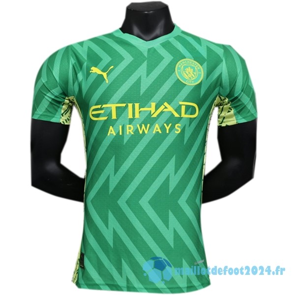 Nouveau Thailande Gardien Joueurs Maillot Manchester City 2023 2024 Vert