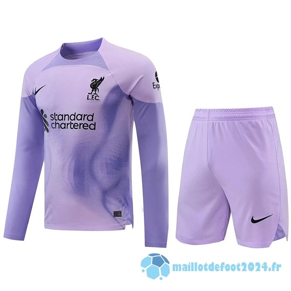 Nouveau Thailande Gardien Manches Longues Conjunto De Homme Liverpool 2022 2023 Purpura