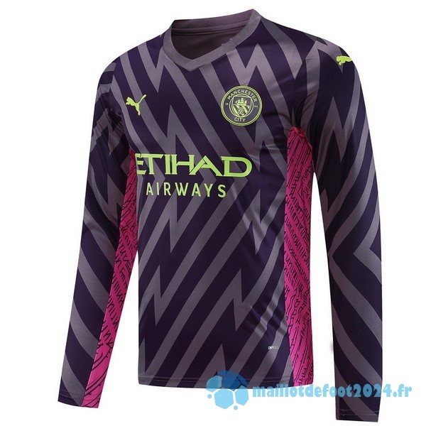 Nouveau Thailande Gardien Manches Longues Manchester City 2023 2024 Purpura