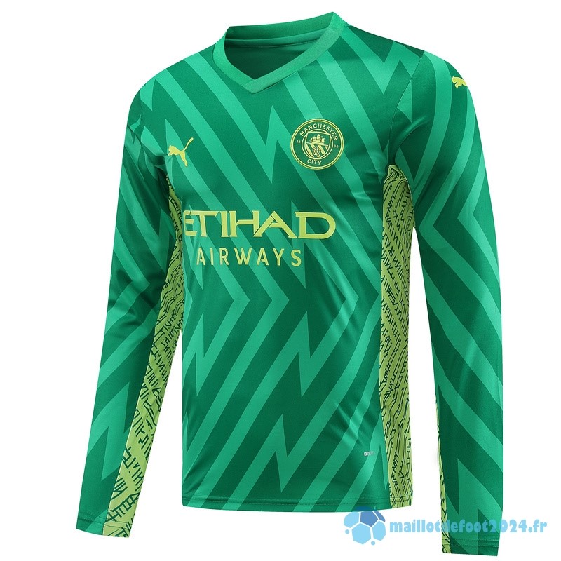 Nouveau Thailande Gardien Manches Longues Manchester City 2023 2024 Vert