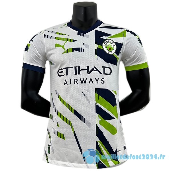 Nouveau Thailande Joueurs Spécial Maillot Manchester City 2023 2024 Blanc Vert