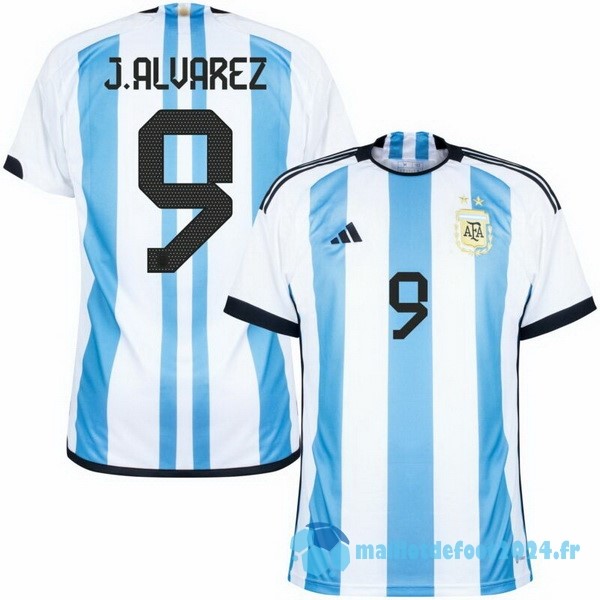 Nouveau Thailande NO.9 J.Alvarez Domicile Maillot Argentine 2022 Bleu