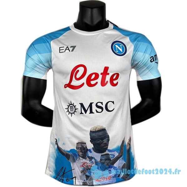 Nouveau Thailande Spécial Joueurs Maillot Napoli 2023 2024 Blanc I Bleu