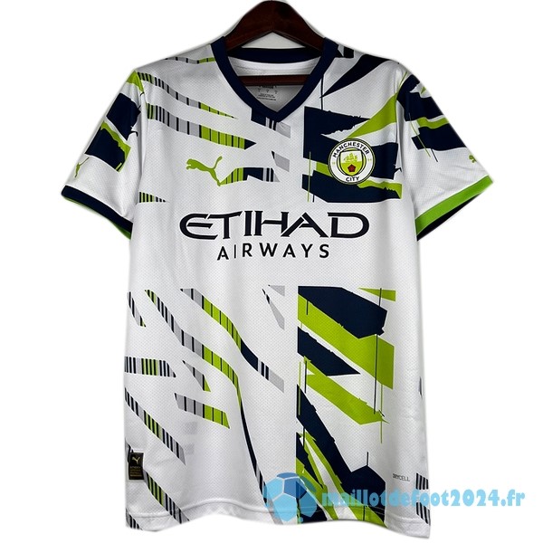 Nouveau Thailande Spécial Maillot Manchester City 2023 2024 Blanc Vert