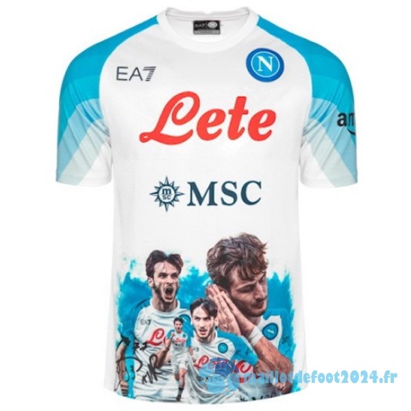 Nouveau Thailande Spécial Maillot Napoli 2023 2024 Blanc Bleu