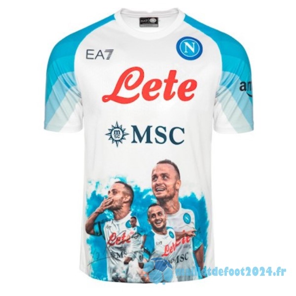 Nouveau Thailande Spécial Maillot Napoli 2023 2024 Blanc IIII Bleu