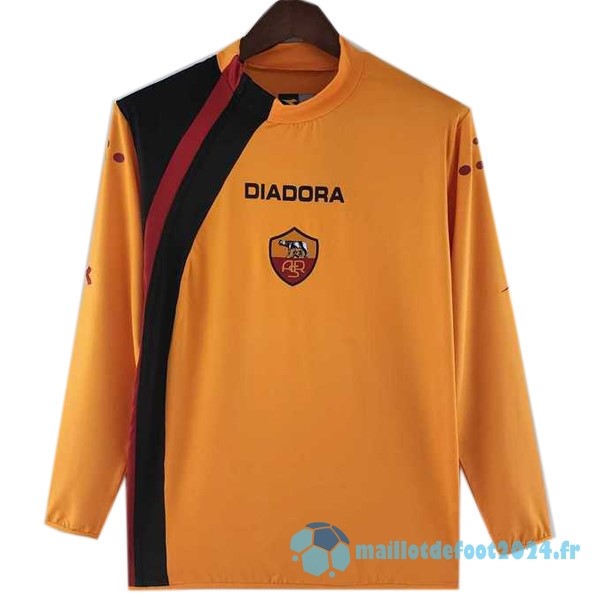 Nouveau Third Maillot Manches Longues As Roma Retro 2005 2006 Jaune