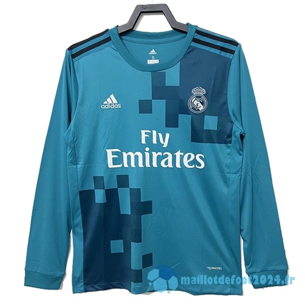 Nouveau Third Maillot Manches Longues Real Madrid Retro 2017 2018 Bleu