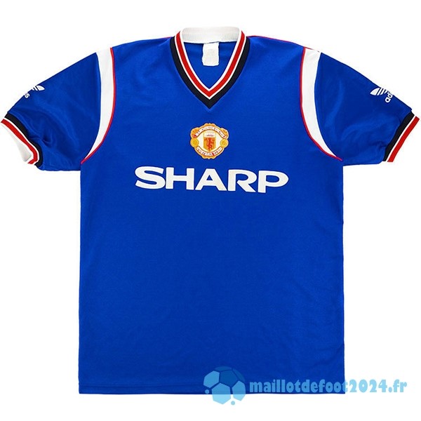 Nouveau Third Maillot Manchester United Retro 1984 1986 Bleu