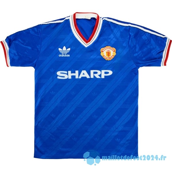 Nouveau Third Maillot Manchester United Retro 1986 1988 Bleu