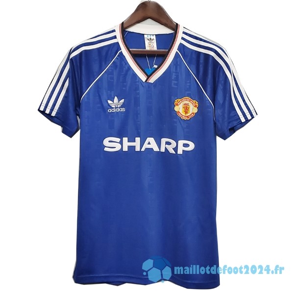 Nouveau Third Maillot Manchester United Retro 1988 1990 Bleu