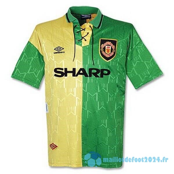 Nouveau Third Maillot Manchester United Retro 1992 1993 Vert Jaune