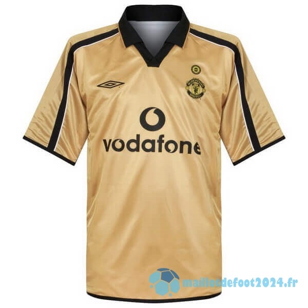 Nouveau Third Maillot Manchester United Retro 2001 2002 Jaune