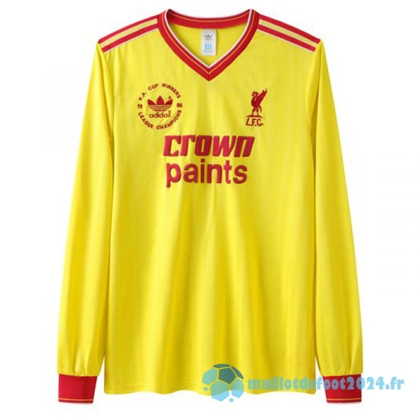 Nouveau Third Manches Longues Liverpool Retro 1985 1986 Jaune