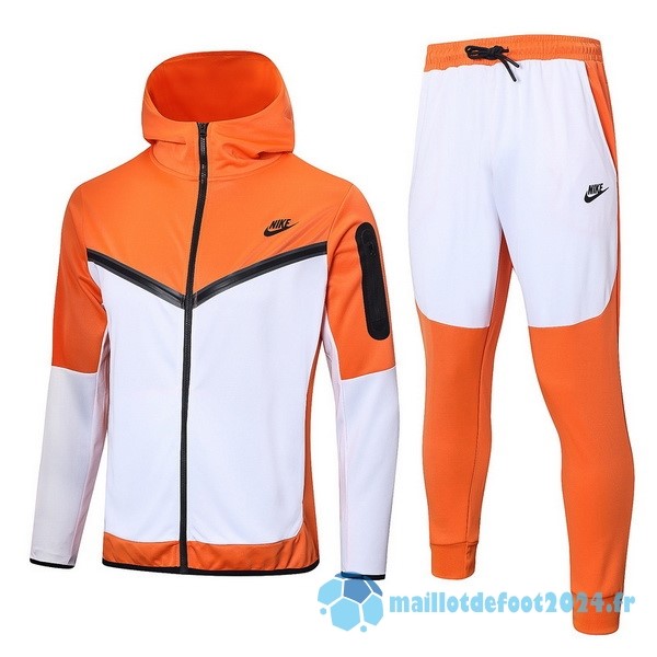 Nouveau Veste Con Capucha Nike 2022 2023 Orange Blanc