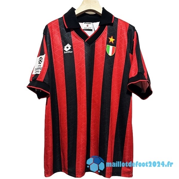 Nouveau Domicile Maillot AC Milan Retro 1994 Noir Rouge