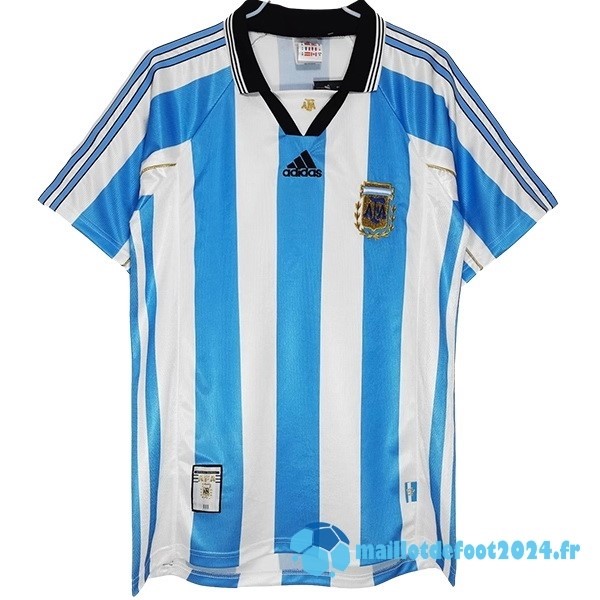 Nouveau Domicile Maillot Argentine Retro 1998 Bleu