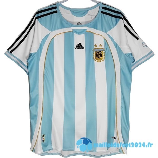 Nouveau Domicile Maillot Argentine Retro 2006 Bleu