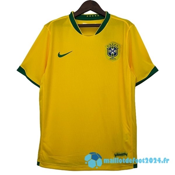 Nouveau Domicile Maillot Brésil Retro 2006 Jaune