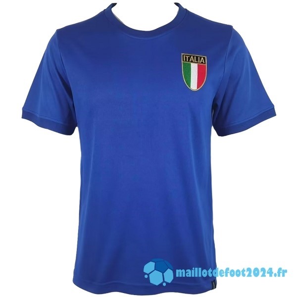 Nouveau Domicile Maillot Italy Retro 1970 Bleu