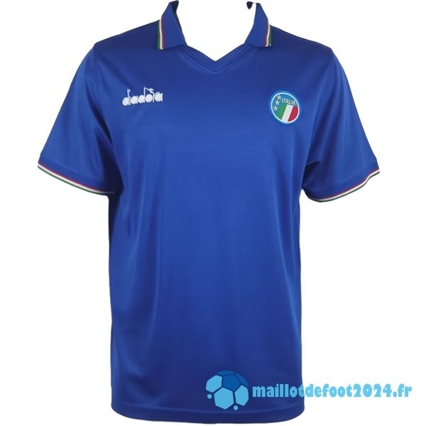 Nouveau Domicile Maillot Italy Retro 1990 Bleu